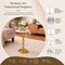 Gold Side Table with White Marble Top | Decorative Modern End Table | Bamboo Shape Aluminum Base | Accent Table for Living Room | 14x14x23.5"